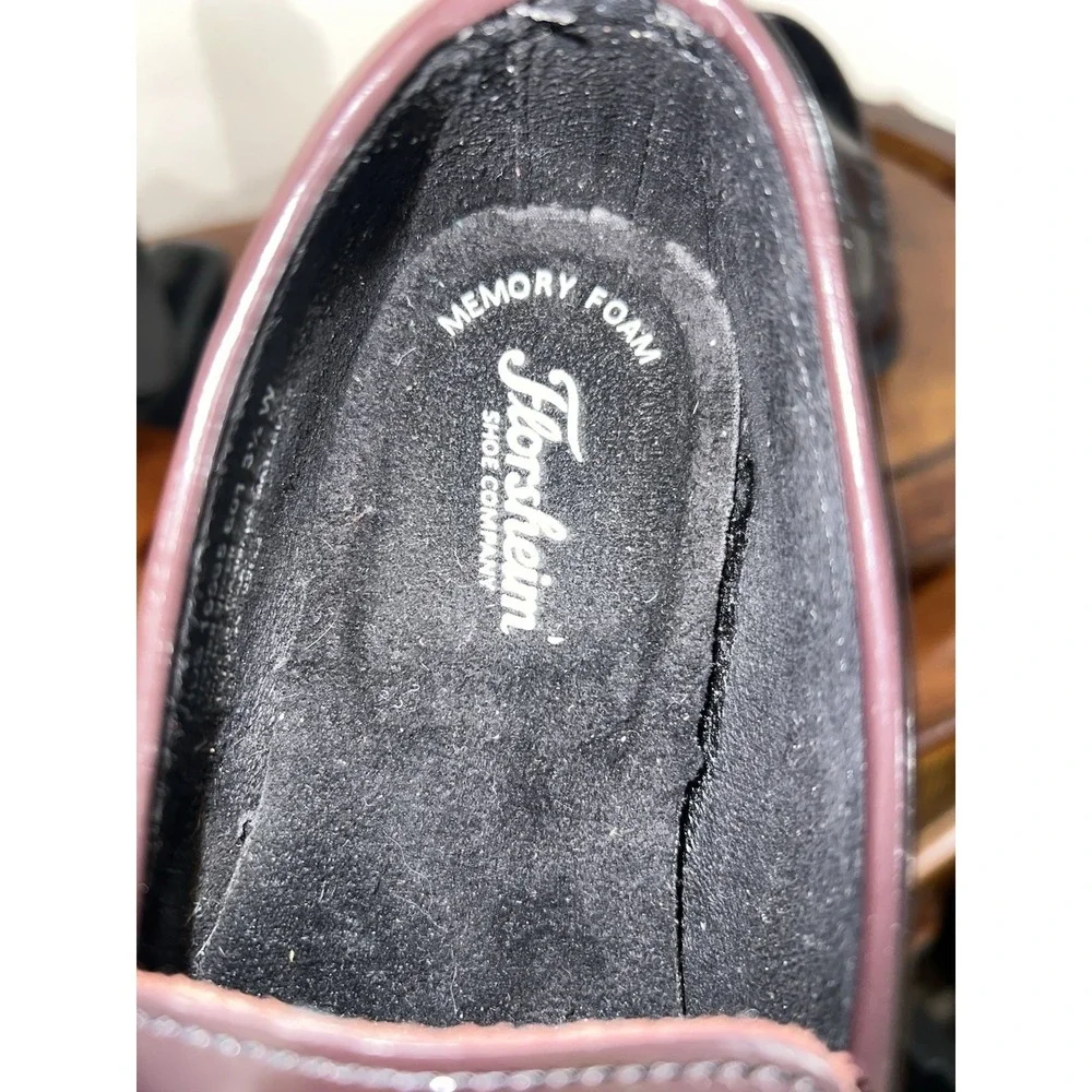 Florsheim Kids Croquet Penny Loafer Burgundy Leather Slip On Shoes Dress 3.5 W